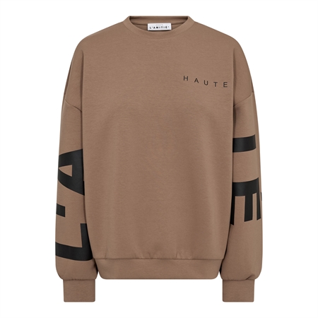 Haute L'Amitié Maxi Split Logo Sweat Walnut